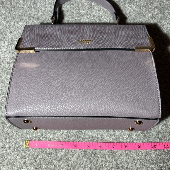 Dune London Purple Leather Handbag faux snakeskin top handle purse lavender bag - Picture 12 of 14